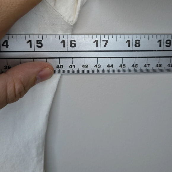 Vintage 90s Styleworks White 100% Cotton Embroidered Detail Button Front Dress 6 - Picture 4 of 10